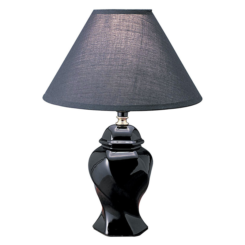 Ceramic Lamp, Black, 15'' H X 10'' W X 10'' D