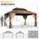 Pro Series Hardtop Patio Gazebo, Outdoor Hardtop Gazebo with Double Roof