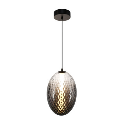 Celeste - Integrated LED Pendant 10" - Diamond Glassware Shade - Gunmetal Finish