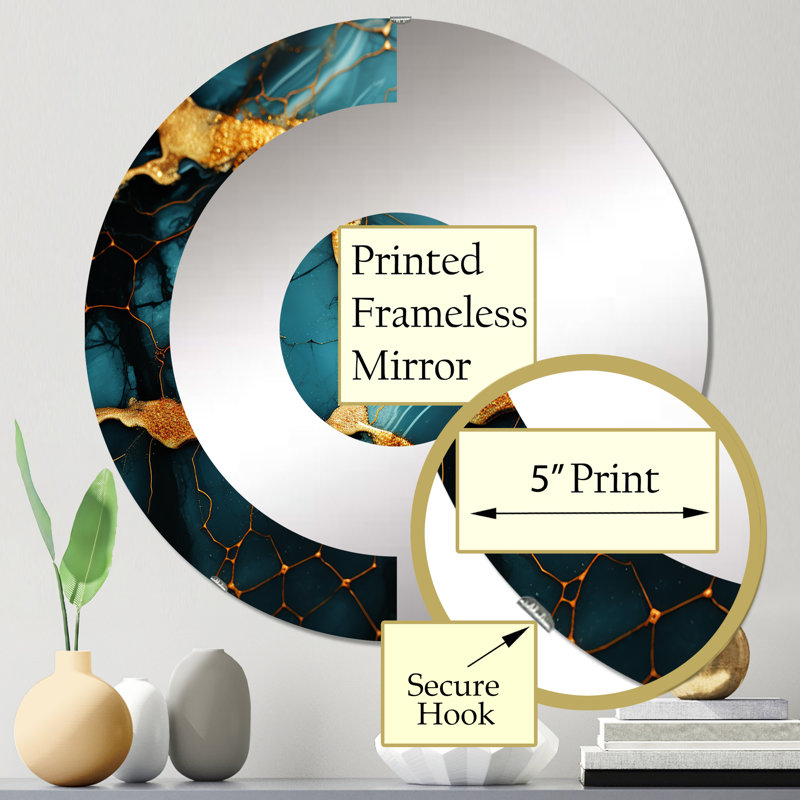 Bryenna - Miroir mural demi-cercle, 23,6 po x 23,6 po