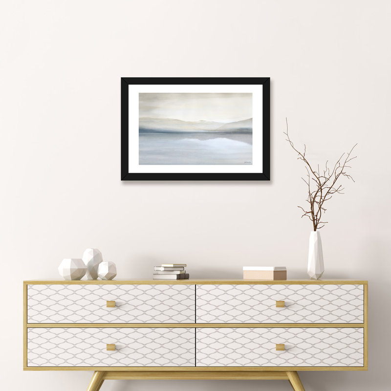 Lake Majesty - reproduction d'art, H 18 po x l 26 po x P 1,5 po, Impression encadrée, Noir