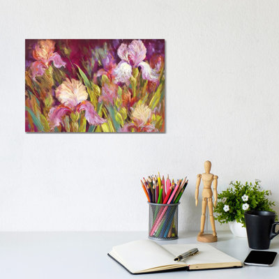 Irises All Day by Nel Whatmore - Wrapped Canvas Painting