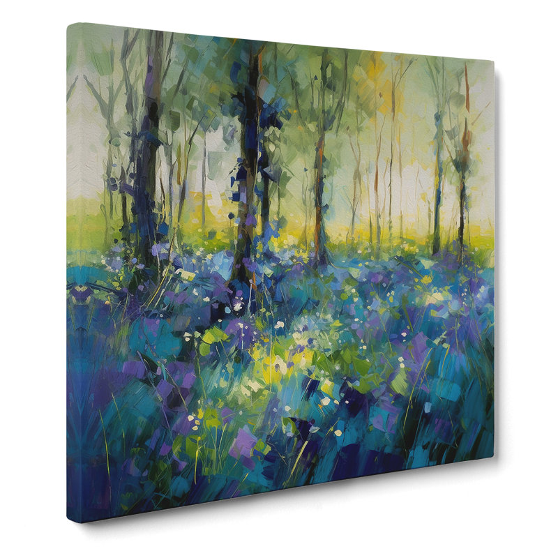 Bluebell Field Gestural Art No.3 - Print, 35cm H x 35cm W x 3cm D