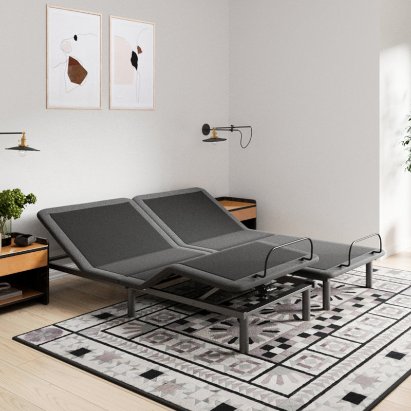 Matelas en mousse à mémoire de forme très grande et très grand 11 pouces avec base réglable - housse en charbon respirant, mousse de cuivre rafraîchissante, gel dissipateur de chaleur à support élevé
