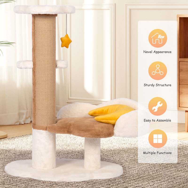 Starry Sky Cat Tree, 32.3 High Cat Tower, Durable Cat Scratching Station