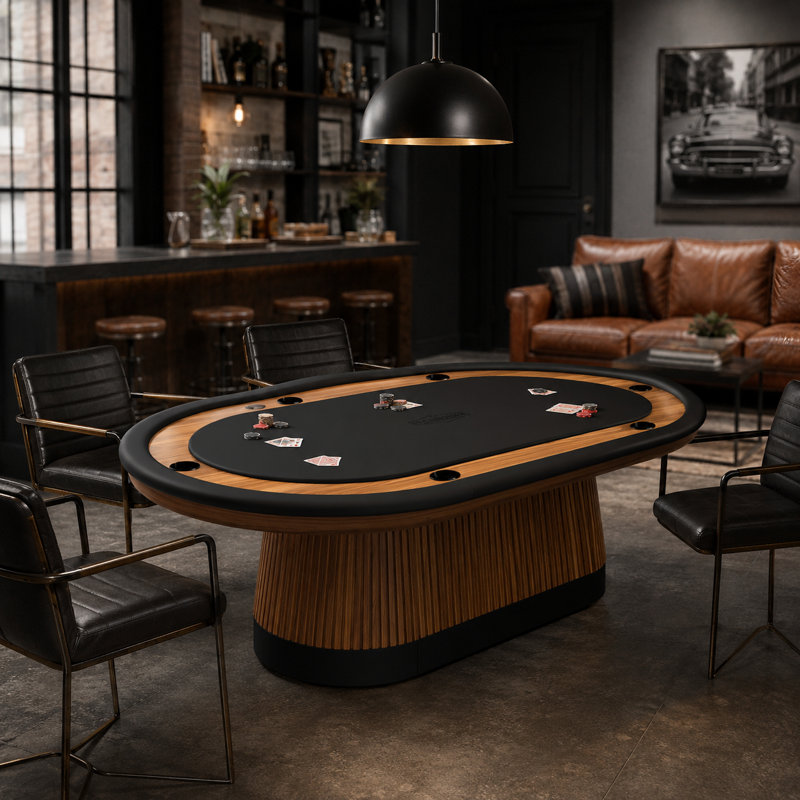 Table Texas Hold'em Prohibition Series 80 po par RAM Game Room, Noyer