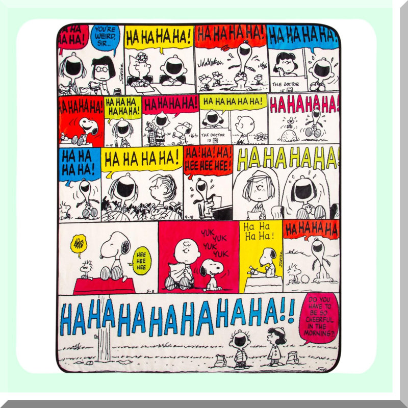 Comic Laughter Sherpa Throw Blanket - Cozy 50x60 Inch Cartoon Panels