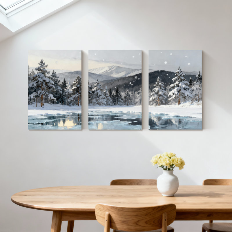 Paysage d'hiver, paysage d'hiver, H 18 po x l 36 po