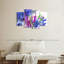 Ensemble de 4 fleurs abstraites sur toile-204860202
