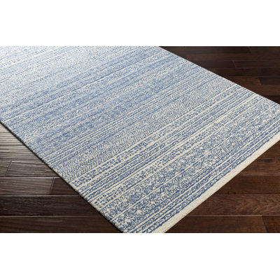 Abdera Hand-Tufted Wool Dark Blue/Ivory Rug