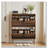 Shoe Cabinet, 31.5-Inch Walnut Shoe Storage Cabinet,, Fence Shoe Cabinet With 2 Flip Drawers