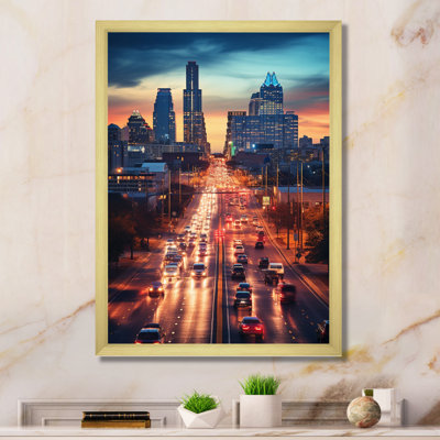 Austin Beautiful Cityscape Spot II - Cityscapes Wall Art Living Room