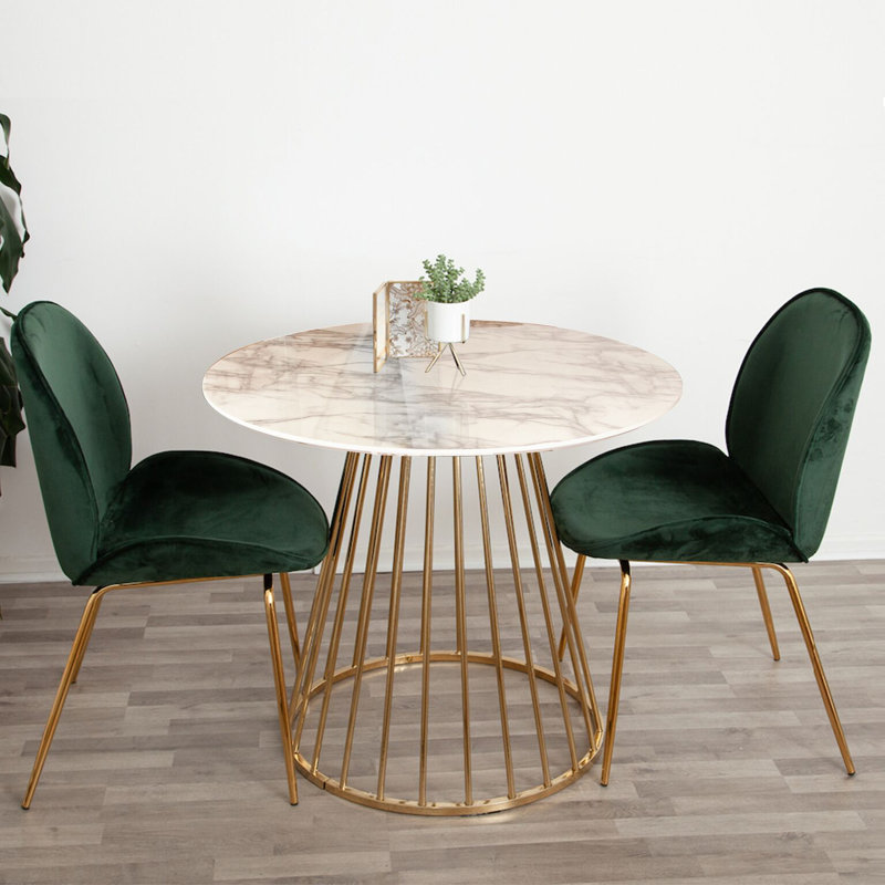 Wintershoven 121.9cm H Velvet Upholstered Side Chair, Green