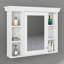 Armoire à pharmacie murale 35 po x 28 po, armoire de rangement pour salle de bain avec porte miroir et 6 tablettes ouvertes réglables-442584946