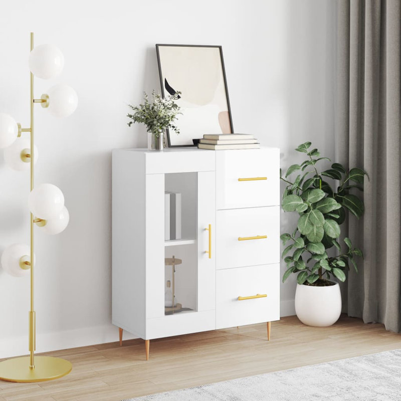 Marihah 1 - Door Rectangle Accent Cabinet, High Gloss White
