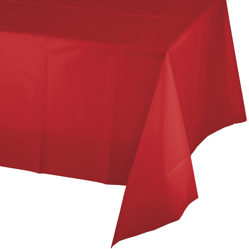 Creative Converting Solid Colour Plastic Tablecloths, 3 ct, Classic Red