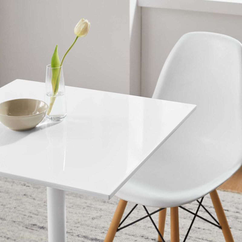Lippa Square Dining Table, 29.5" H x 23.5" W x 23.5" L, White