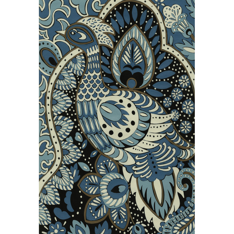 Indigo Peacock II by Chariklia Zarris - Wrapped Canvas Print, 46cm H x 30cm W