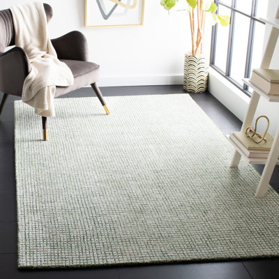 Rowe Ivory Green Hand-Tufted Abstract Rug
