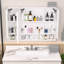 Armoire de salle de bain moderne avec lumières à DEL et miroir - 40 x 27,61 x 5,21 pouces, blanc, fixation murale, imperméable, preuve et 39 x 28, rangement multiple