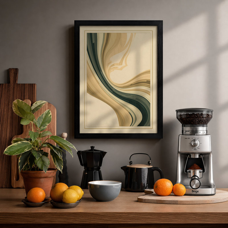Flowing Abstractions Minimalist - Print, Black, A3 - 42.0 x 29.7 cm