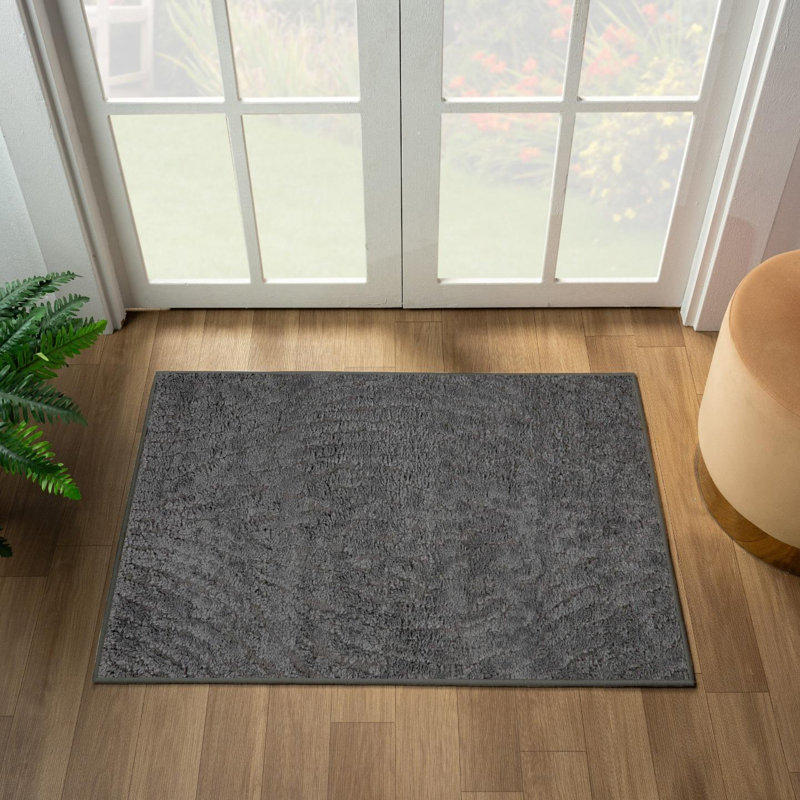 Artistic Abstract Wave Area Rug, Charcoal, 2x3