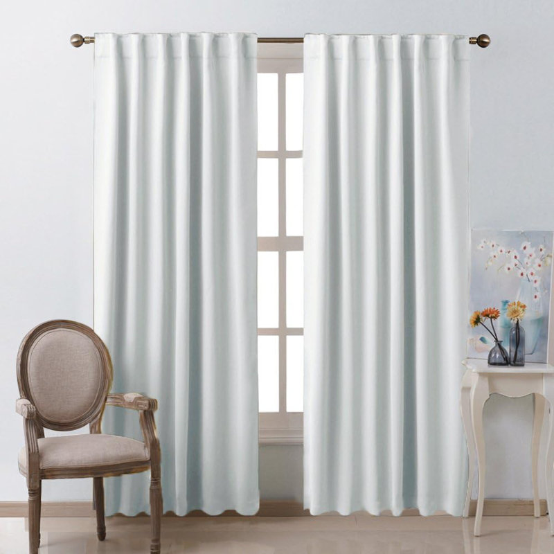 Blackout Curtain Light & Noise Reducing Room Darkening Drapes for Bedroom/Living Room/Kitchen, 2 Pieces, 52" W x 84" L