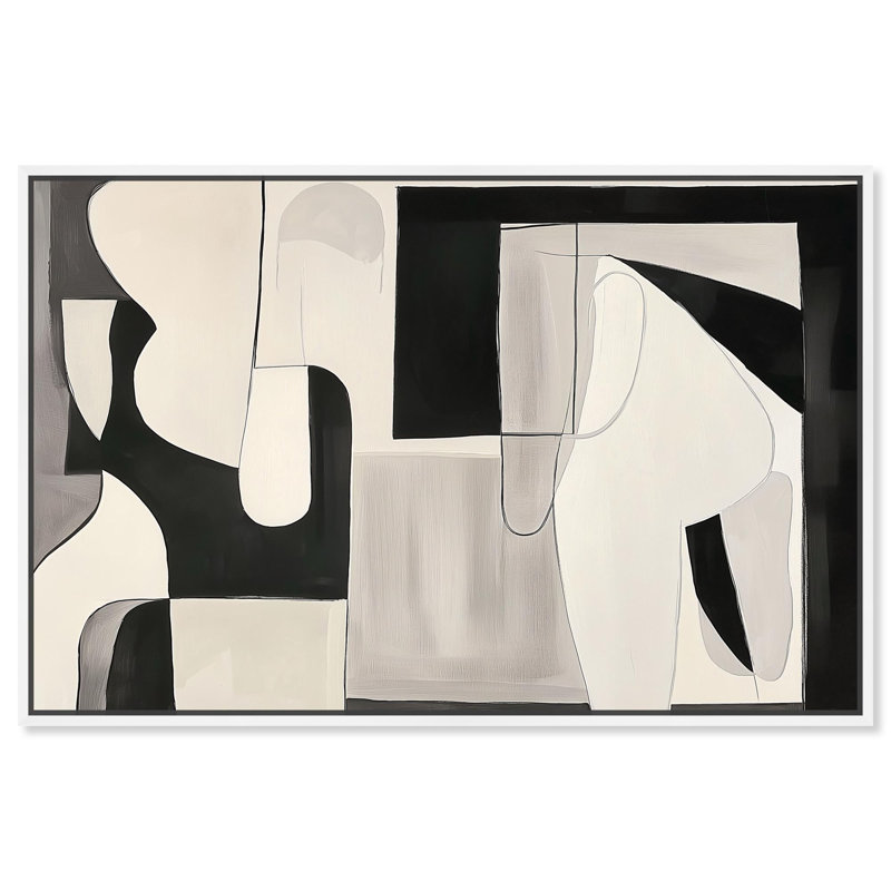Shadow Play I Canvas Modern Abstract par Art Remedy, H 11 po x l 16 po, Cadre flottant blanc