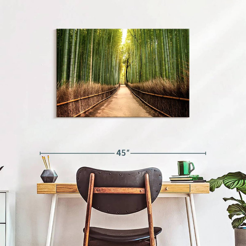 Forêt de bambou japonaise sur toile, H 24 po x l 36 po x P 1,25 po