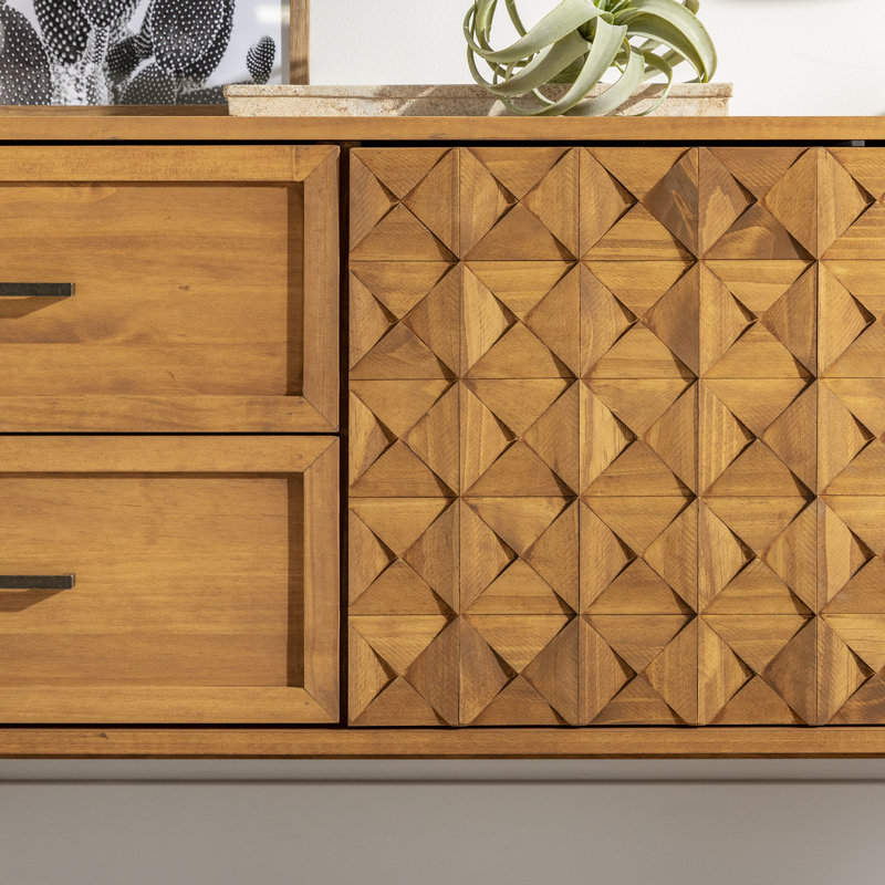 Buffet en bois massif 58 po Roisin, Caramel