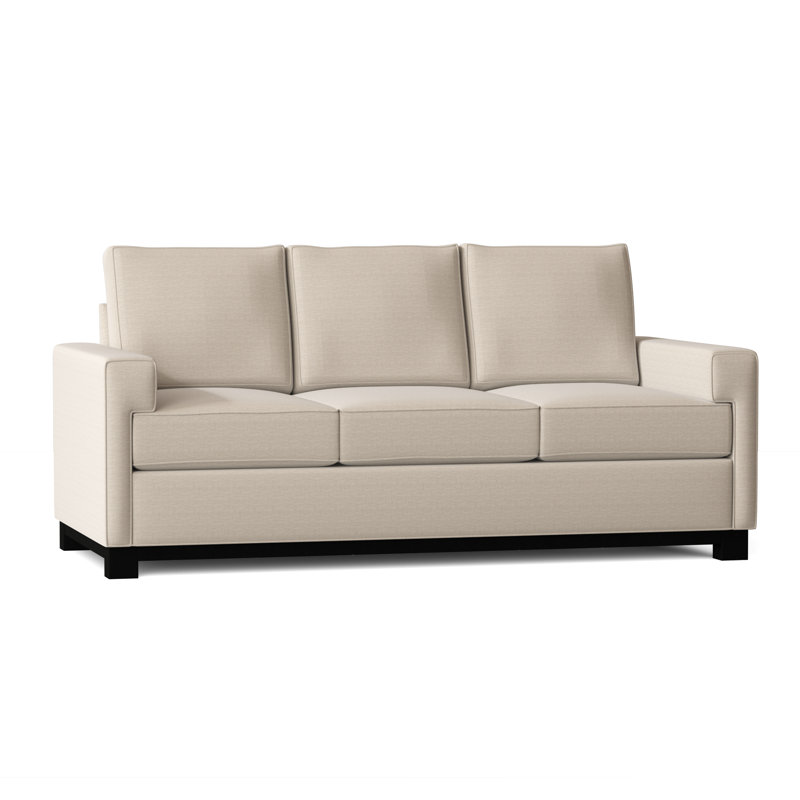 Harrison Upholstered Sofa, Haven Ivory, Walnut, 84 Inches