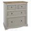 Solid Wood 3 Piece Bedroom Set, Grey Waxed