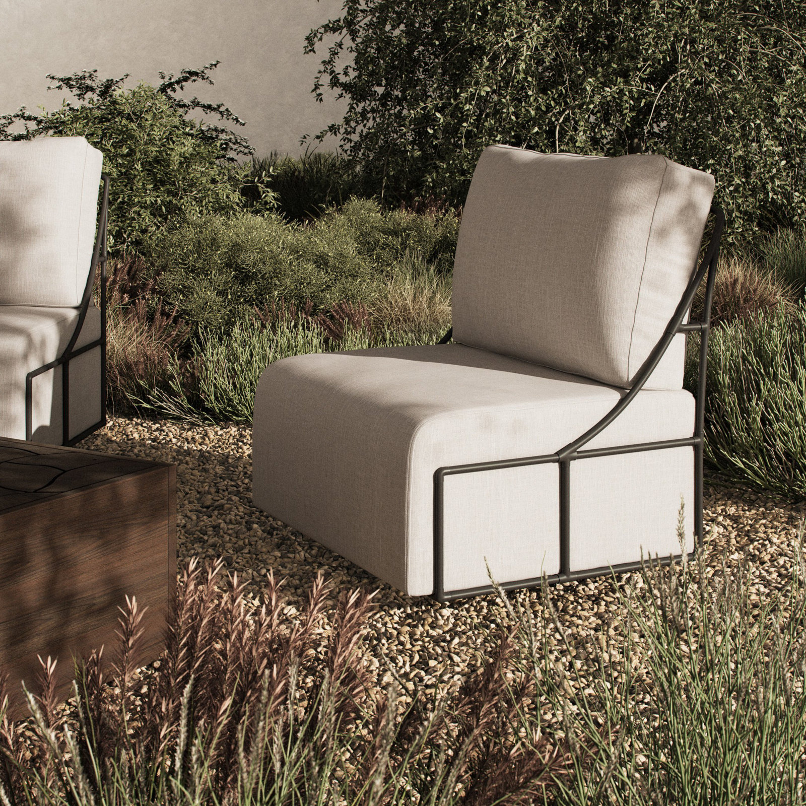 Enola Outdoor Swivel Chair-Vergo Cream