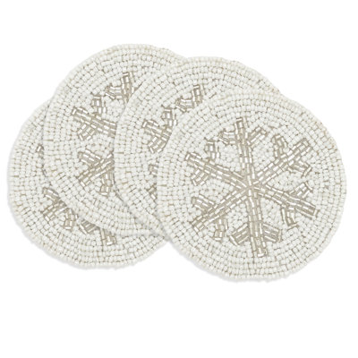 Snowflake Sparkle Beaded Coaster (Set of 4)