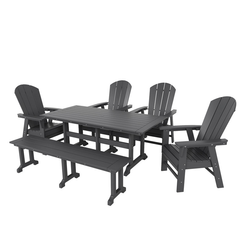 Ensemble de salle à manger rectangulaire pour 6 personnes 71 po Laguna, gris