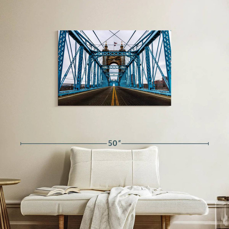 Blue Cincinnati Bridge, 24" H x 36" W