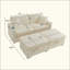 Canapé confortable moelleux en velours côtelé, espace de rangement pour grande causeuse, méridienne super moelleuse avec repose-pieds double et table de bout