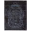 Tapis floral noir en laine noué à la main 9 pi x 12 pi 1 po Floral