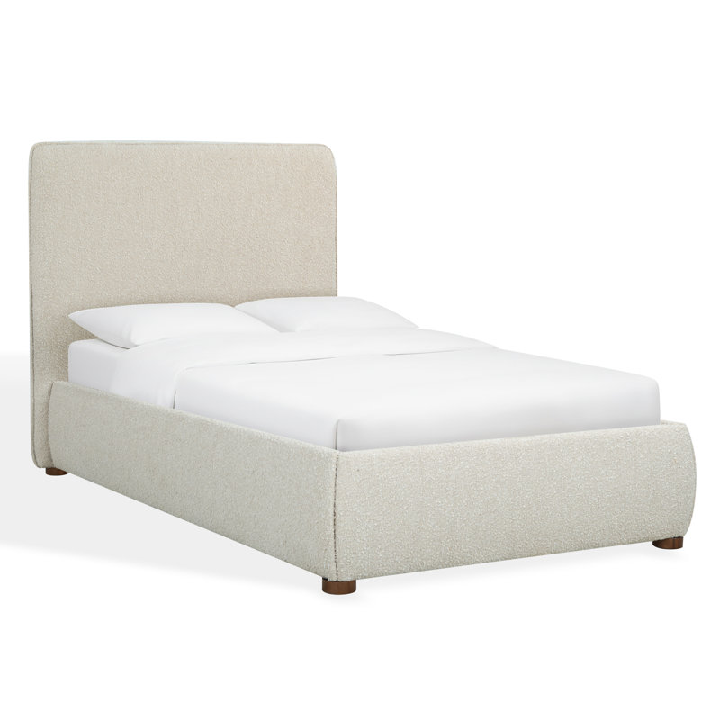 Callahan Upholstered Bed, Twin, Oatmeal Boucle