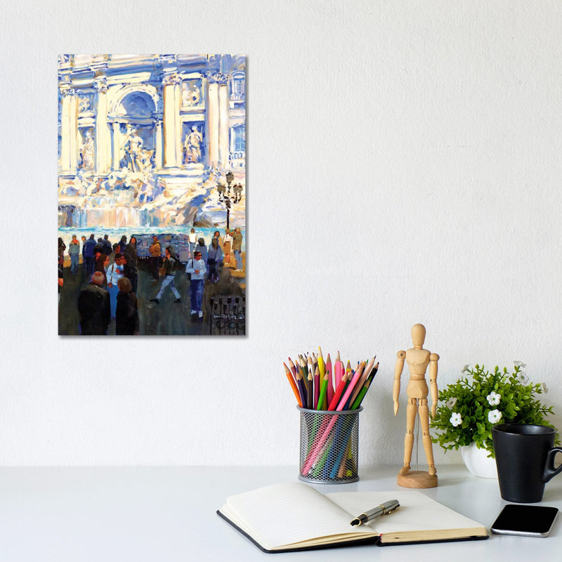 Trevi Fountain by John Haskins - Wrapped Canvas Gallery-Wrapped Canvas Giclée, 20.32 cm H x 30.48 cm W