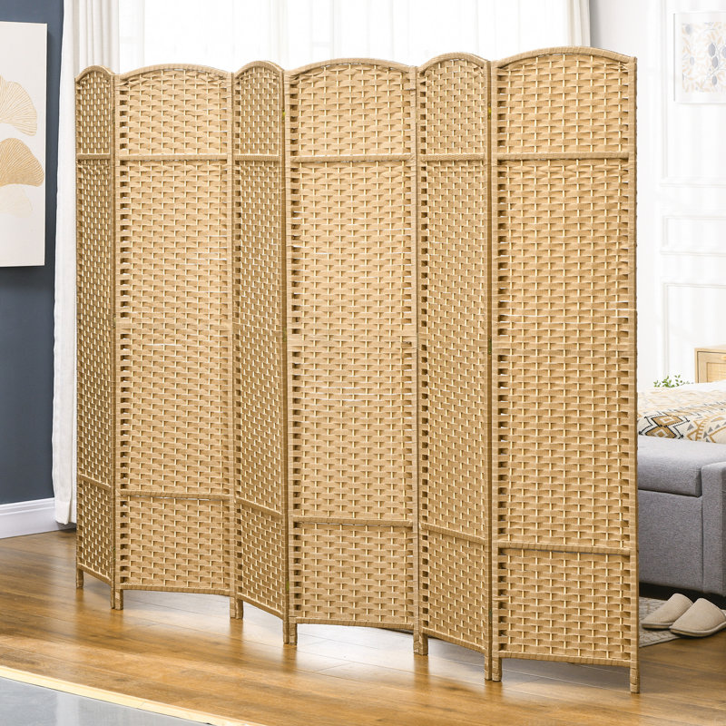 Paravent en bois massif Sipriano, Beige, 8, 66.9" H x 126" W