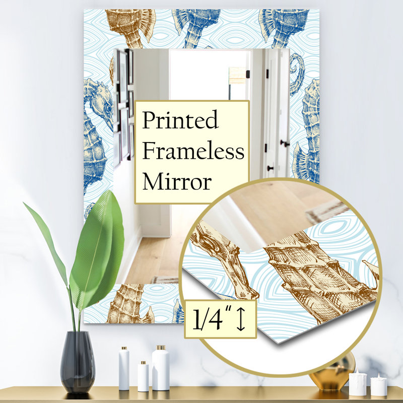 Glass Frame Mirror, 24" H x 32" W