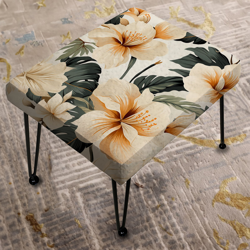 Tranquil Retreat Tropical Motif I - Repose-pieds rectangulaire Tropical