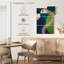 Ashelle flamant rose Mid-Century abstrait géométrique-108535898