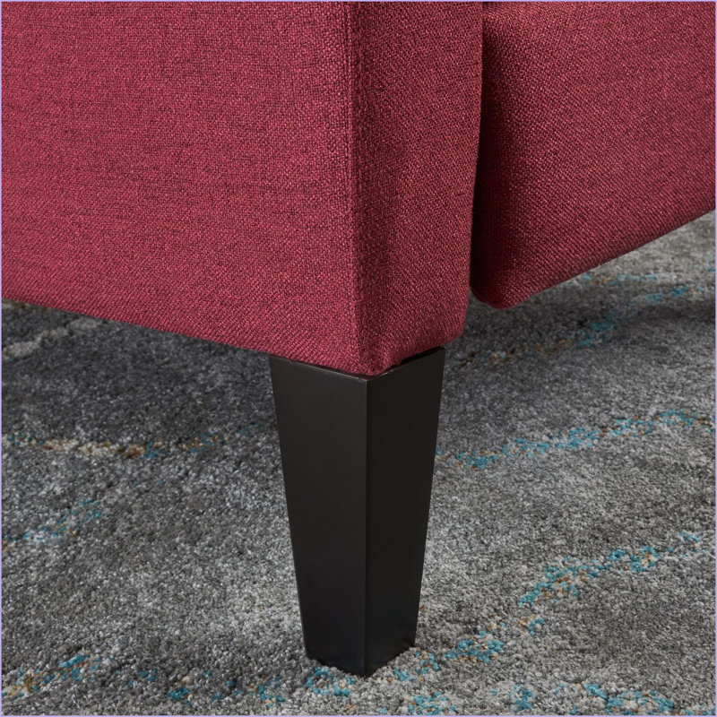 Fauteuils inclinables, fauteuil inclinable moderne en tissu capitonné avec revêtement rouge bourgogne & amp; Pieds en bois de bouleau | Largeur compacte de 30 po | Bourgogne rouge | Tissu
