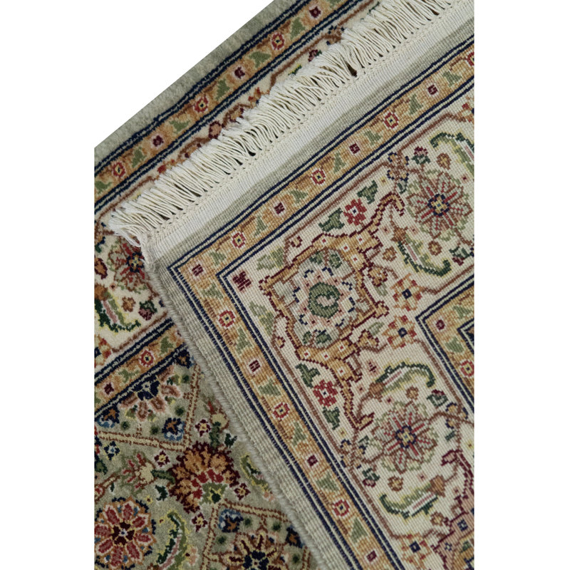 Tapis beige et ivoire de haute qualité noué à la main