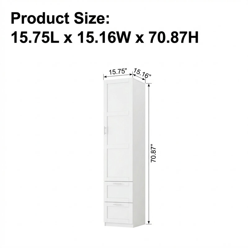 Armoire de rangement autoportante avec tablettes réglables et tiroirs