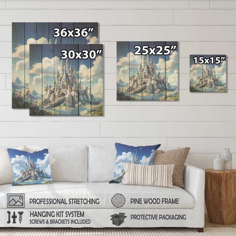 «Princess Magical Castle Dreams II - Châteaux sur bois», H 30 po x l 30 po
