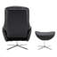 Fauteuil inclinable et repose-pieds en cuir Choco-133592220