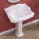 GETPRO 26.75'' Tall White Vitreous China Rectangular Pedestal Bathroom Sink with Overflow